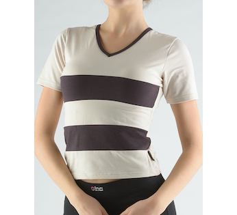 GINA dámské tričko s krátkým rukávem, krátký rukáv, šité  98020P  - písková melta S