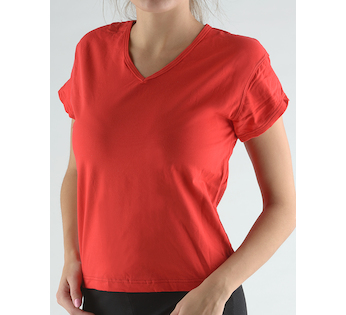 GINA dámské tričko s krátkým rukávem, krátký rukáv, šité, jednobarevné  98022P  - třešňová  M