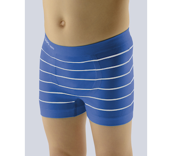 GINA dětské boxerky s kratší nohavičkou chlapecké, kratší nohavička, bezešvé Bamboo Cotton 25997P - atlantic bílá M
