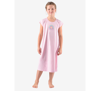 GINA dětské Košilka noční dívčí krátký rukáv, šité, s potiskem Pyžama 2022 29012P  - sacharóza cola 140/146