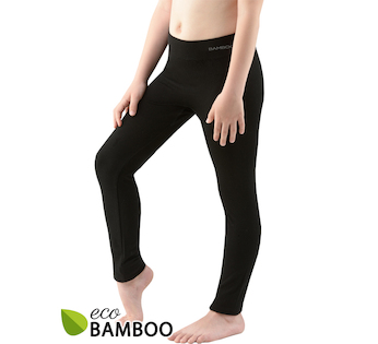 GINA dětské legíny dlouhé dětské, bezešvé, klasické Eco Bamboo 95034P  - černá  140/146