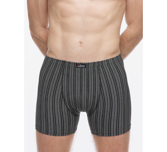 GINA pánské boxerky delší nohavička, šité 74183P - černá tm. šedá 50/52