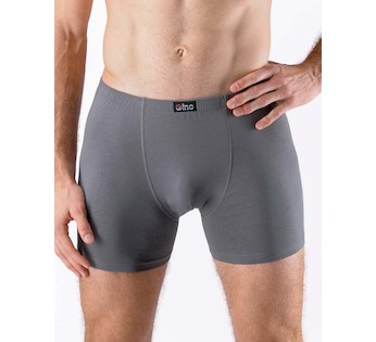 GINA pánské boxerky delší nohavička, šité, jednobarevné 74086P - šedá 50/52