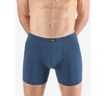 GINA pánské boxerky delší nohavička, šité, s potiskem 74172P - tm.popel sv. šedá 50/52