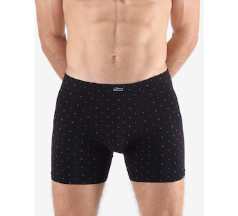 GINA pánské boxerky delší nohavička, šité, s potiskem 74173P - černá martini 50/52