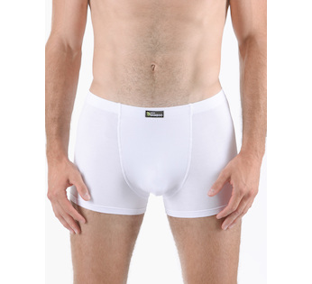 GINA pánské boxerky kratší nohavička, šité, jednobarevné Eco Bamboo 73125P  - bílá  46/48