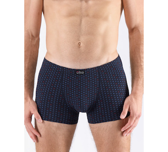 GINA pánské boxerky kratší nohavička, šité, s potiskem  73132P  - lékořice brandy 46/48