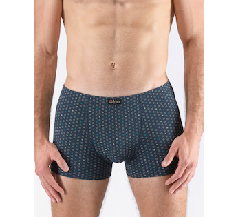 GINA pánské boxerky kratší nohavička, šité, s potiskem 73132P - petrolejová aqua 46/48