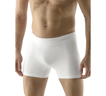 GINA pánské boxerky delší nohavička, bezešvé, jednobarevné Eco Bamboo 54005P  - bílá  XL/XXL