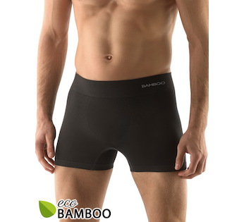 GINA pánské boxerky delší nohavička, bezešvé, jednobarevné Eco Bamboo 54005P  - černá  L/XL