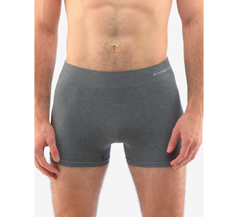 GINA pánské boxerky delší nohavička, bezešvé, jednobarevné Eco Bamboo 54005P - šedá bílá L/XL