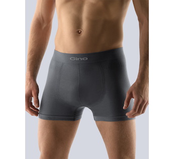 GINA pánské boxerky delší nohavička, bezešvé, jednobarevné MicroBavlna 54000P  - tm. šedá  M/L