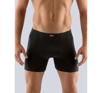 GINA pánské boxerky delší nohavička, šité, jednobarevné 74086P - černá 58/60