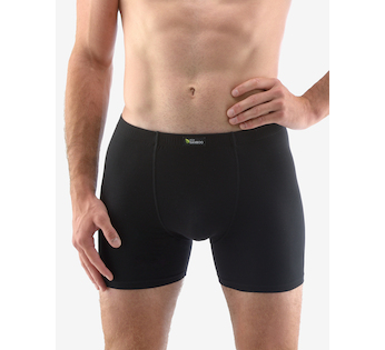 GINA pánské boxerky s delší nohavičkou, delší nohavička, šité, jednobarevné Eco Bamboo 74159P  - černá  58/60