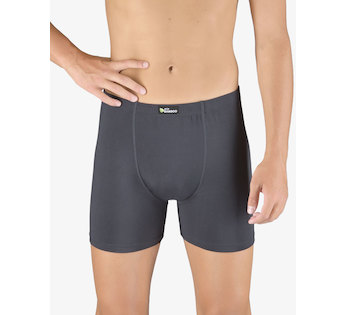 GINA pánské boxerky s delší nohavičkou, delší nohavička, šité, jednobarevné Eco Bamboo 74159P  - tm. šedá  50/52