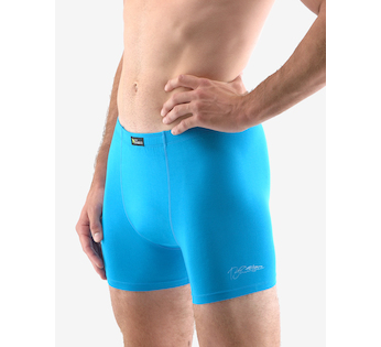 GINA pánské boxerky s delší nohavičkou, delší nohavička, šité, s potiskem Eco Bamboo 74158P - dunaj pomnenková 50/52