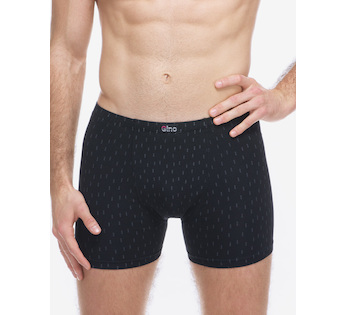 GINA pánské boxerky s delší nohavičkou nadměrné, šité, s potiskem  74182P  - černá tm. šedá 62/64