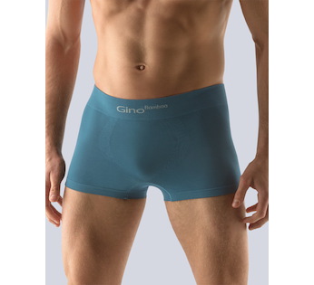 GINA pánské boxerky kratší nohavička, bezešvé, jednobarevné Bamboo PureLine 53004P - petrolejová L/XL