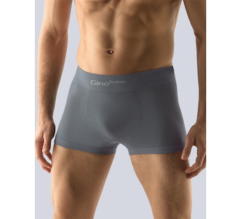 GINA pánské boxerky kratší nohavička, bezešvé, jednobarevné Bamboo PureLine 53004P - tm. šedá L/XL