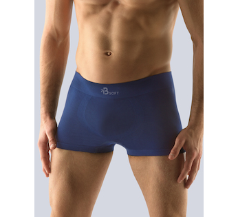 GINA pánské boxerky s kratší nohavičkou, kratší nohavička, bezešvé, jednobarevné Bamboo Soft 53006P - lékořice M/L