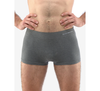 GINA pánské boxerky kratší nohavička, bezešvé, jednobarevné Eco Bamboo 53005P - šedá bílá L/XL