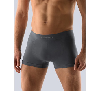 GINA pánské boxerky kratší nohavička, bezešvé, jednobarevné MicroBavlna 53000P  - tm. šedá  L/XL