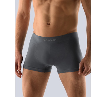 GINA pánské boxerky kratší nohavička, bezešvé, jednobarevné MicroBavlna 53000P - tm. šedá L/XL