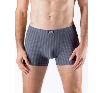 GINA pánské boxerky s kratší nohavičkou, kratší nohavička, šité  73131P  - tm. šedá aqua 50/52