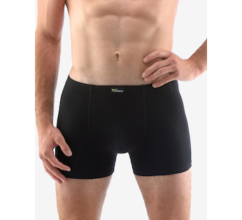 GINA pánské boxerky kratší nohavička, šité, jednobarevné Eco Bamboo 73125P - černá 50/52