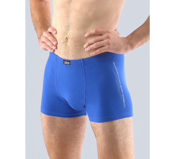 GINA pánské boxerky kratší nohavička, šité, s potiskem  73111P  - modrá atlantic 50/52