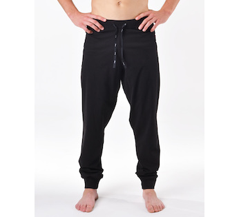 GINA pánské kalhoty dlouhé pyžamové pánské, šité, klasické, jednobarevné Pyžama 2025 79201P  - černá  L