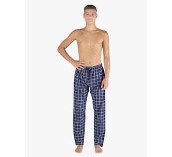 GINA pánské kalhoty dlouhé pyžamové pánské, šité, klasické, s potiskem Pyžama 2023 79163P  - tm.popel sv. šedá L
