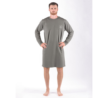 GINA pánské košile noční pánská dlouhý rukáv, šité, s potiskem Pyžama 2024 79181P  - šedá bílá XL