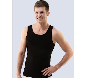 GINA pánské nátělník, širší ramínka, bezešvé, jednobarevné Bamboo PureLine 58005P - černá M/L