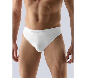 GINA pánské slipy s úzkým bokem, úzký bok, bezešvé, jednobarevné Bamboo PureLine 50003P - bílá M/L