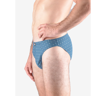 GINA pánské slipy s úzkým bokem, úzký bok, šité, s potiskem  70069P  - petrolejová sv. šedá 58/60