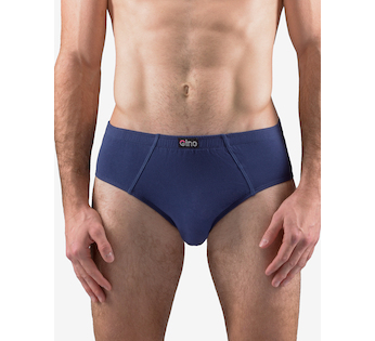 GINA pánské slipy se širším bokem, širší bok, šité, jednobarevné  71080P  - lékořice  58/60