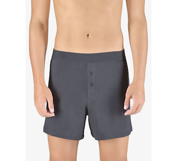 GINA pánské trenky volné, šité, jednobarevné Eco Bamboo 75195P  - tm. šedá  54/56