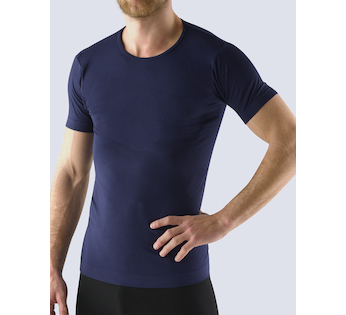 GINA pánské tričko s krátkým rukávem, krátký rukáv, bezešvé, jednobarevné Bamboo Soft 58009P - lékořice M/L