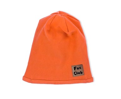 Kojenecká bavlněná čepička Nicol Fox Club oranžová