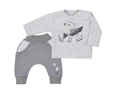 Kojenecké bavlněné tepláčky a tričko Koala Birdy šedé