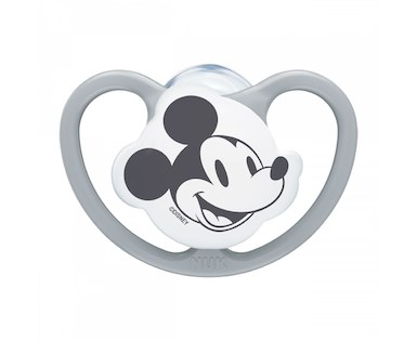 Šidítko Space NUK 0-6m Disney Mickey Mouse šedá