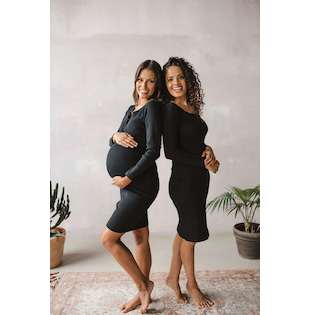 Těhotenské a kojící šaty žebrované Tummy milk &amp; love černá