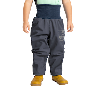 Unuo, Batolecí softshellové kalhoty s fleecem Basic, Tm. Šedá Velikost: 98/104