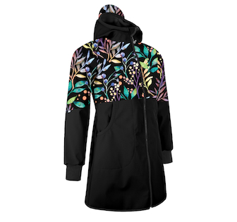 Unuo, Dámský softshellový kabát s fleecem Street, Černá, Podzimní bobule Velikost: XL