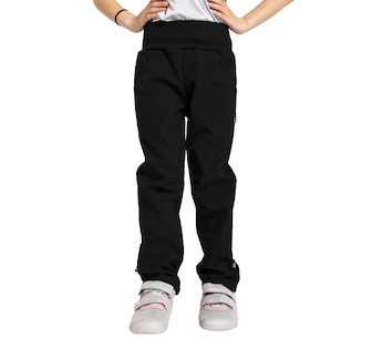 Unuo, Dětské softshellové kalhoty bez zateplení pružné Cool, Černá Velikost: 104/110