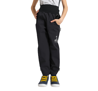 Unuo, Dětské softshellové kalhoty s fleecem Basic, Černá Velikost: 104/110