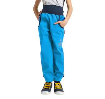 Unuo, Dětské softshellové kalhoty s fleecem Basic, Tyrkysová Velikost: 110/116