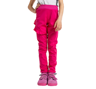 Unuo, Dětské softshellové kalhoty s fleecem pružné Fantasy, Fuchsiová Velikost: 104/110