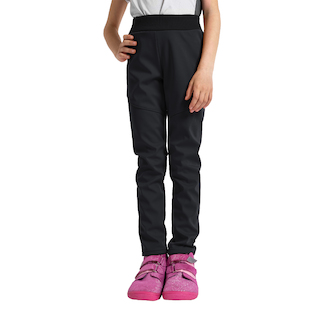 Unuo, Dětské softshellové kalhoty s fleecem pružné Sporty, Černá Velikost: 110/116